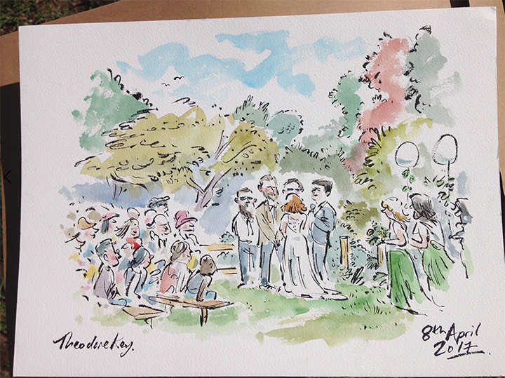 Ted Key Live Ceremony scen drawing 1