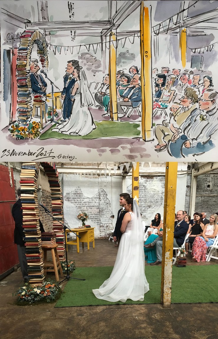 Ted Key Wedding Ceremony Sketch